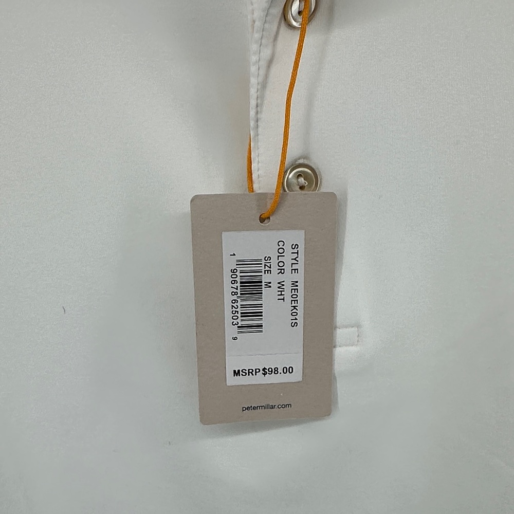 Peter Millar Summer Comfort Classic White Polo Shirt Men’s sz Large BNWT - Picture 3 of 6